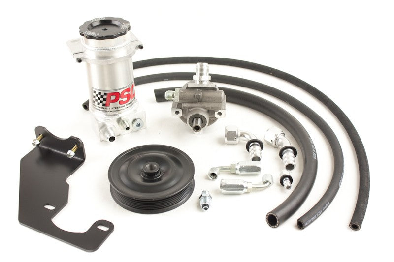 Automotive parts including a pulley, belts, and connectors on a white background