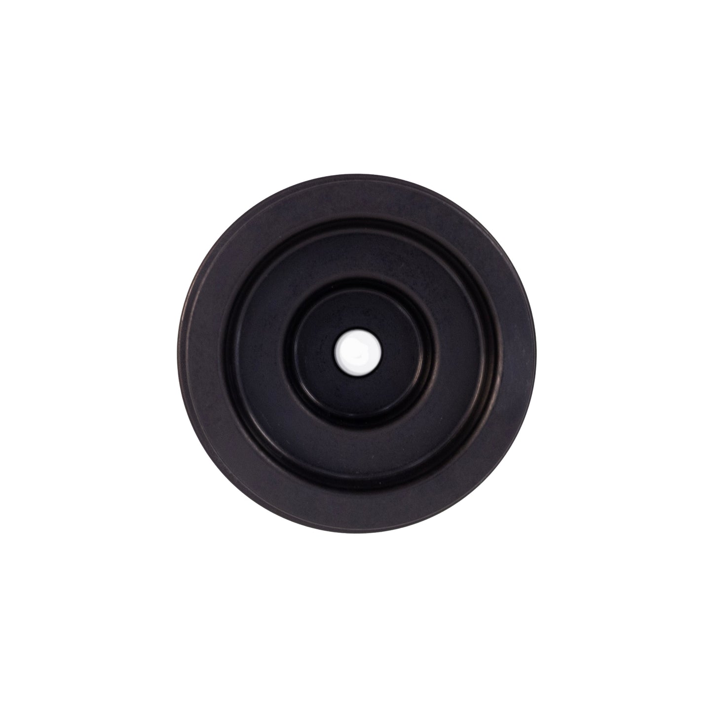 Black pulley wheel on a white background
