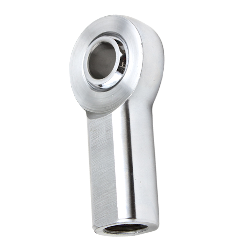Left-handed 5/8-18 x 5/8" male chrome tie rod end with a spherical rod end bearing in front of a white background.