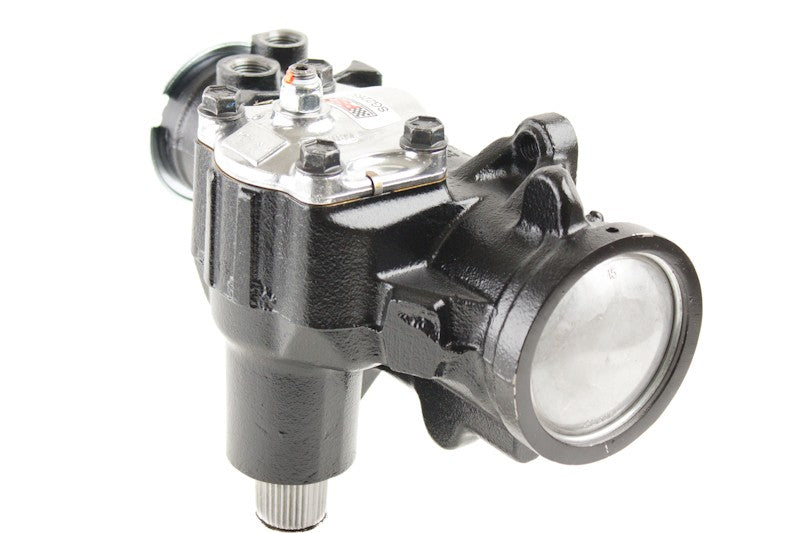 Mechanical valve or pump component on a white background