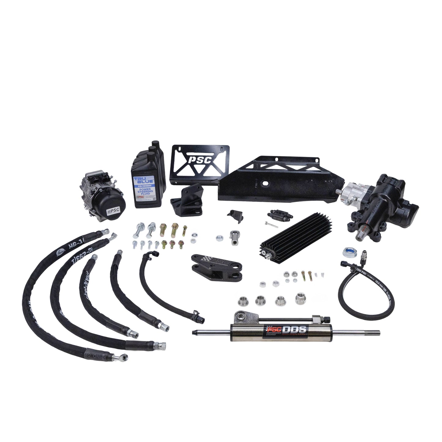 Collection of automotive parts including hoses, brackets, and sensors on a white background