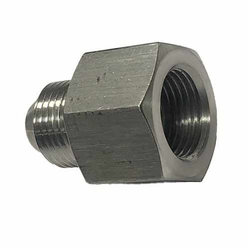 Metal hexagonal fitting on a white background