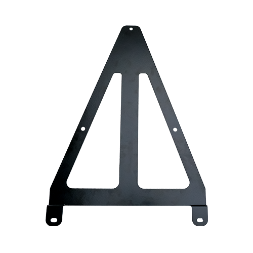 Black metal bracket on a white background.