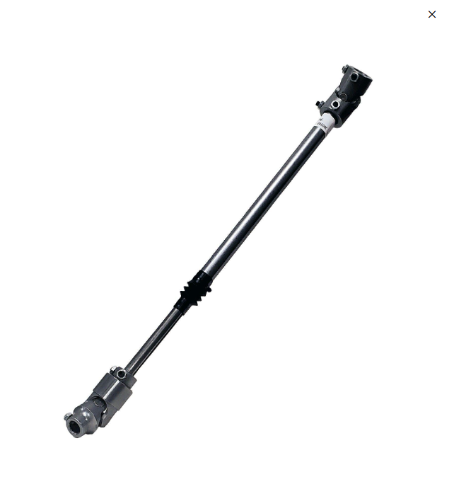 Borgeson silver steering shaft for 1984-1996 Jeep Cherokee and Wagoneer XJ on a white background. 
