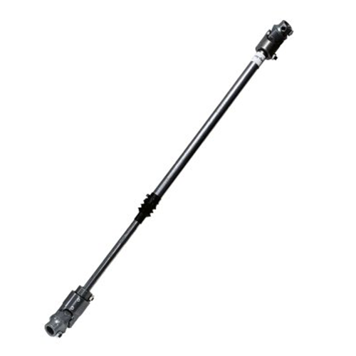 Steel steering shaft for Dodge 2500 and Dodge 3500 4WD years 20023-2008 on a white background. Includes one billet universal joint and vibration reducer universal joint. 