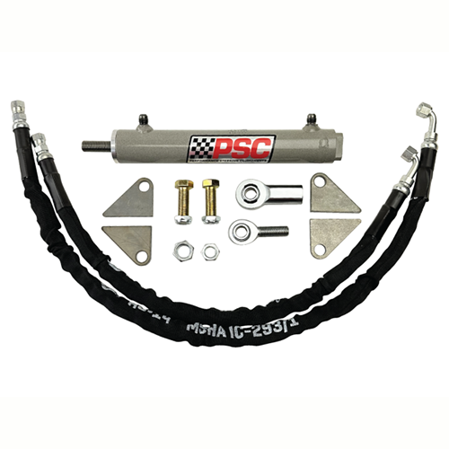 Mechanical parts and components with PSC branding on a white background