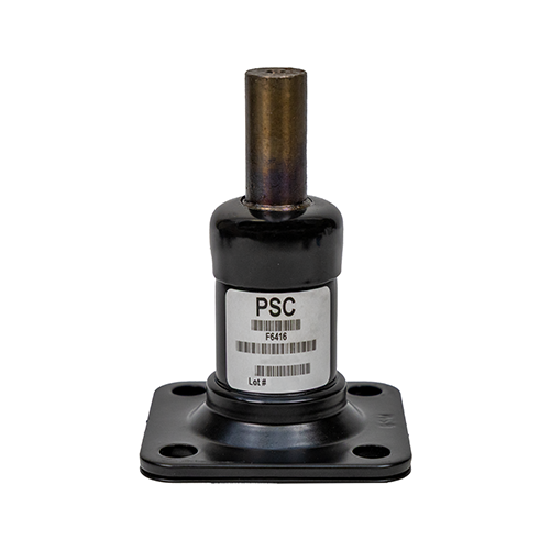 Black PSC 4.75-inch heavy-duty steering column support bearing assembly shown on a white background, featuring a black smooth mounting base plate with four mounting holes and a silver steel shaft insert.
