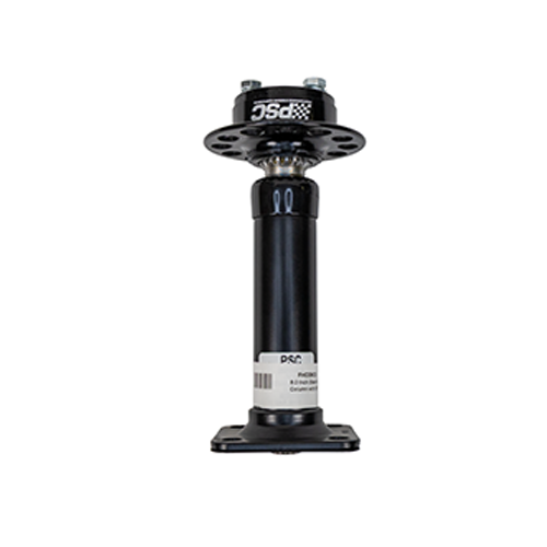 Second angle of a black metal steering column and quick release with PSC branding on a white background. FHC09CS