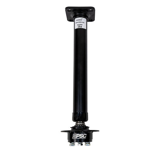 Black metal steering column with PSC branding on a white background. Full Hydraulic Steering Columns with Quick Release. 
