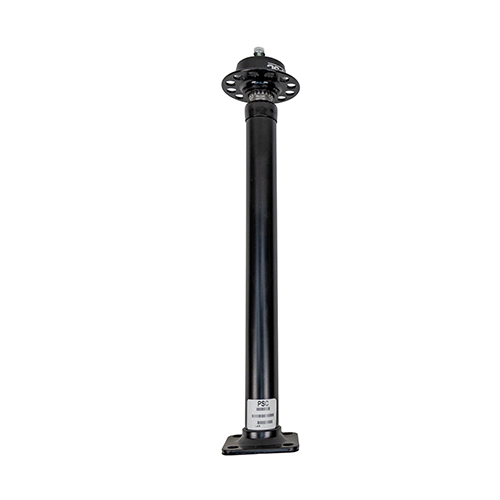 Black anodized steering column with quick release on a white background. FHC19CS