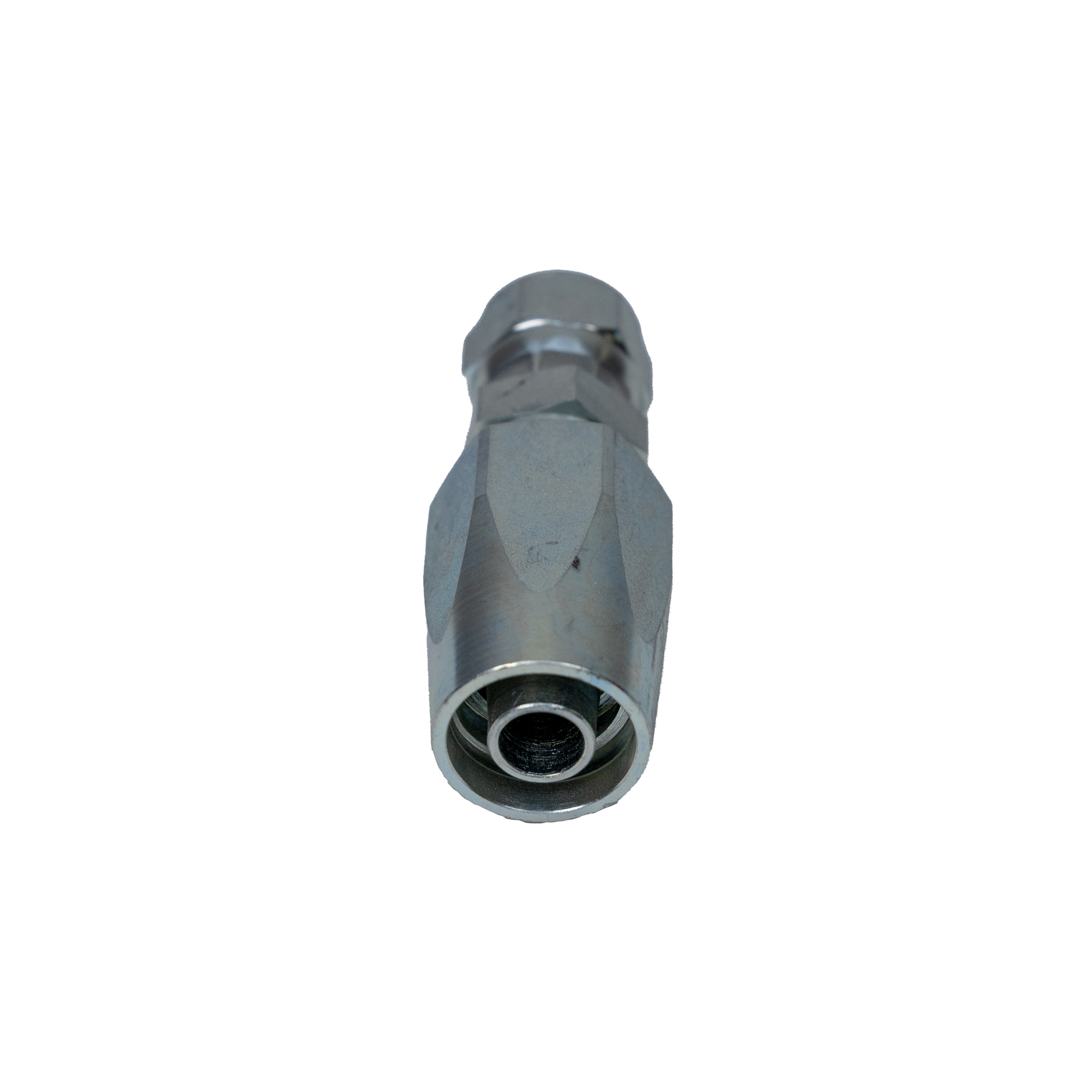 Metal fitting on a white background