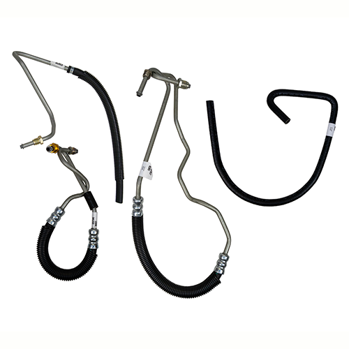 Set of automotive hoses on a white background