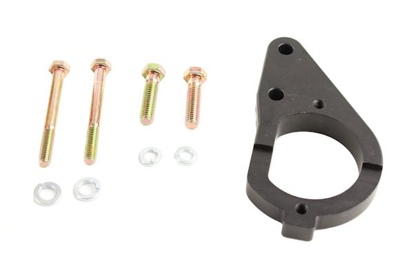 Mounting bracket kit MB08K showing the coated plat with four bolts and four washers on a white background. 