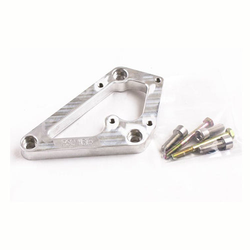 Metal bracket with screws on a white background