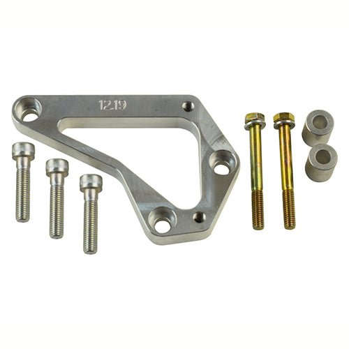 Metal bracket with hardware (bolts) on a white background.