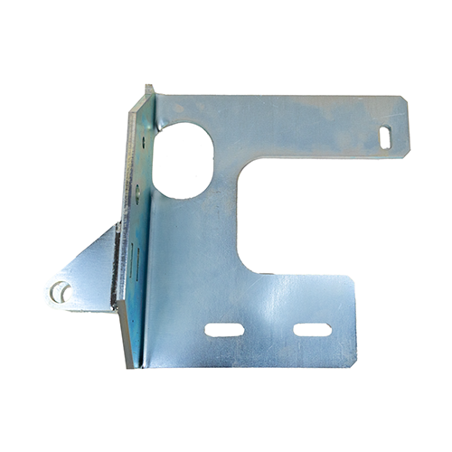 Steel mounting bracket on a white bracket. 