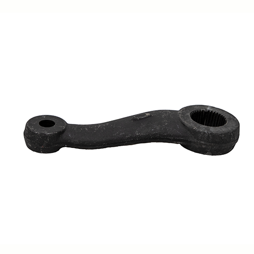 Angled view of a pitman arm on a white background. 