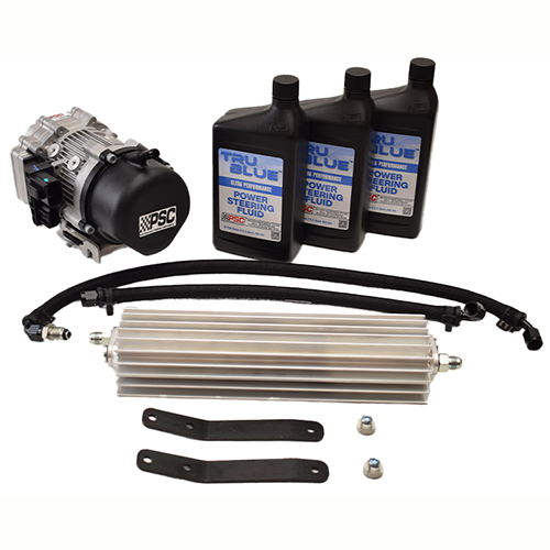 PSC pump kit with a black and silver pump, three PSC 8061 True Blue® bottles cooler with two mounts, hoses and fittings.