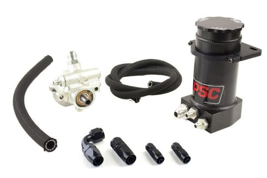 Automotive parts including a pump, hoses, and connectors on a white background with PSC Components branding.