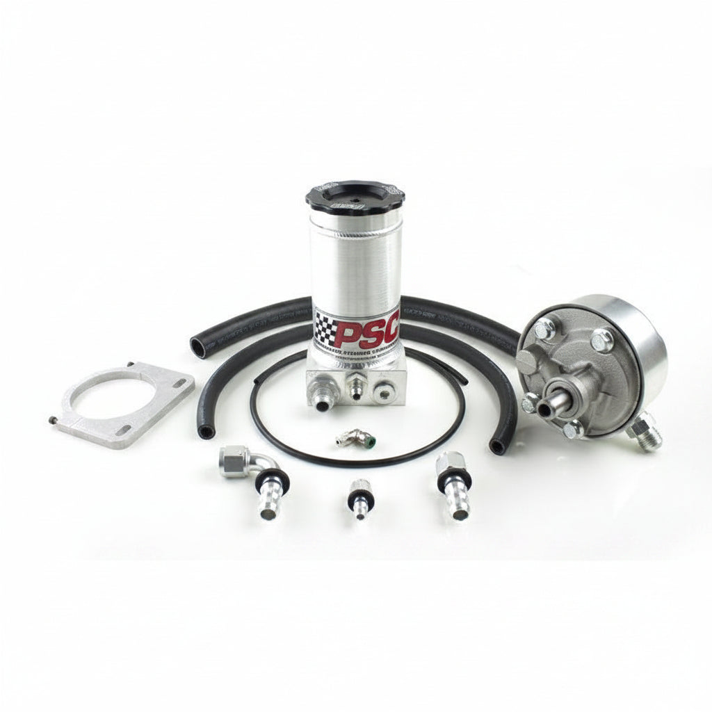 Mechanical parts and components on a white background with 'PSC' branding.