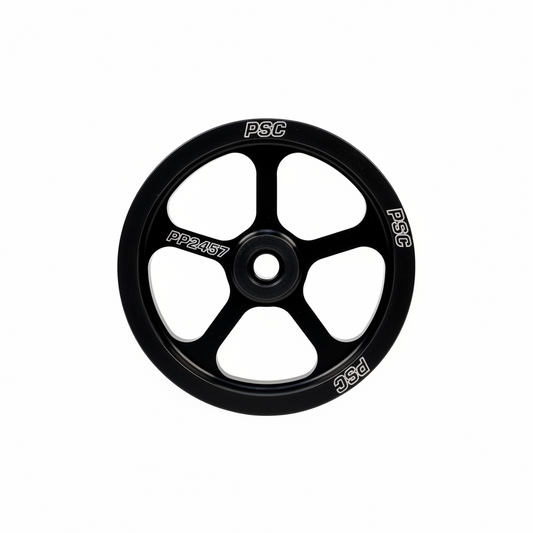 Black pulley with 'PSC' branding on a white background