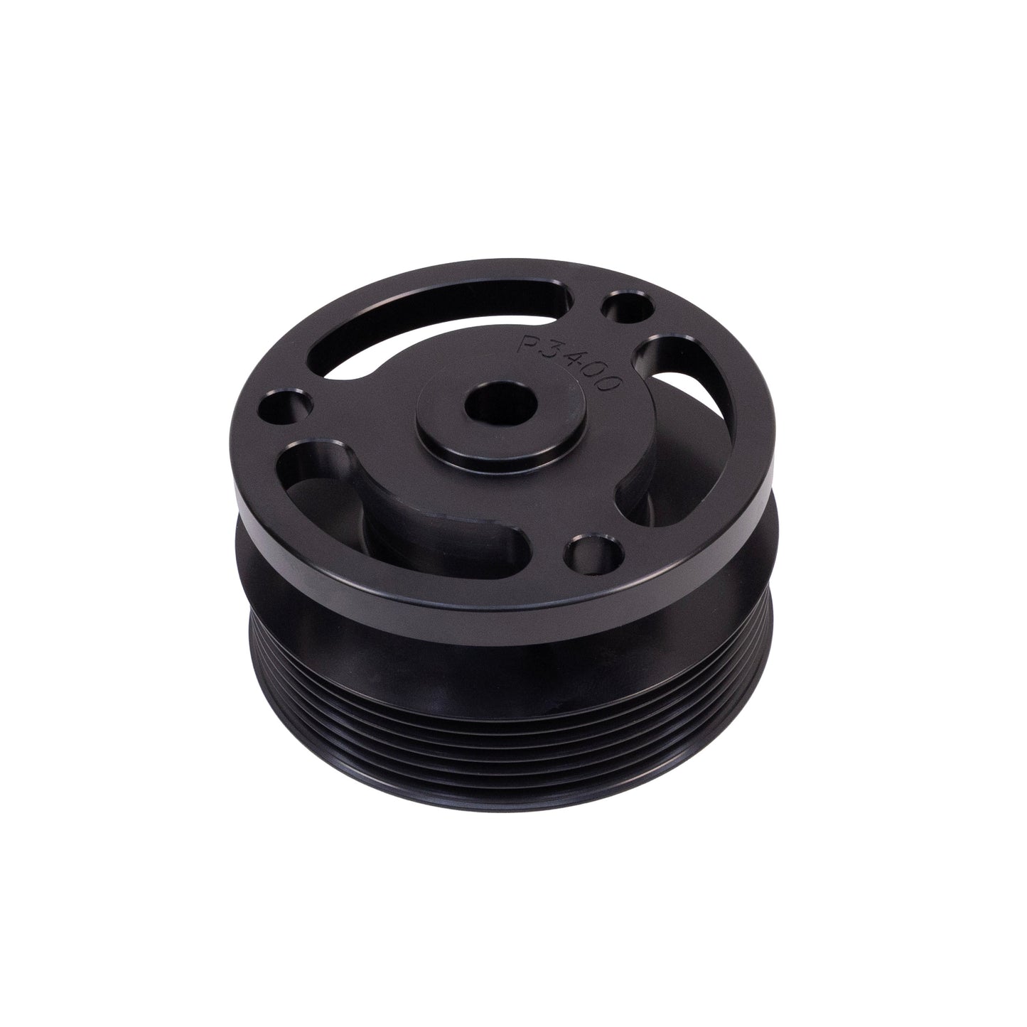 Black pulley wheel on a white background