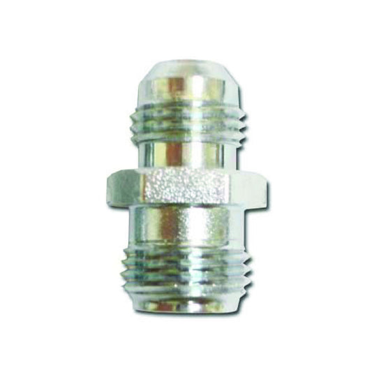 PSC silver metal JIC adapter fitting, metric inverted flare for Toyota applications on a white background.