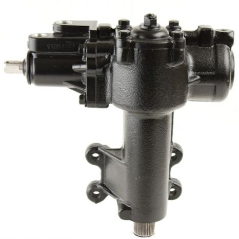 Black mechanical component on a white background