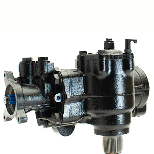 Black mechanical component on a white background