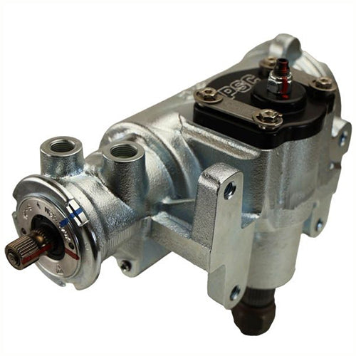 Metal steering gear on a white background