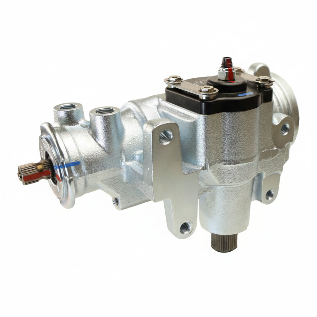 Metal mechanical component on a white background