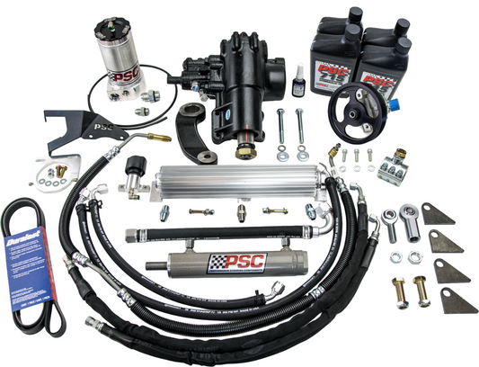 Steering Kit and accessories set on a white background