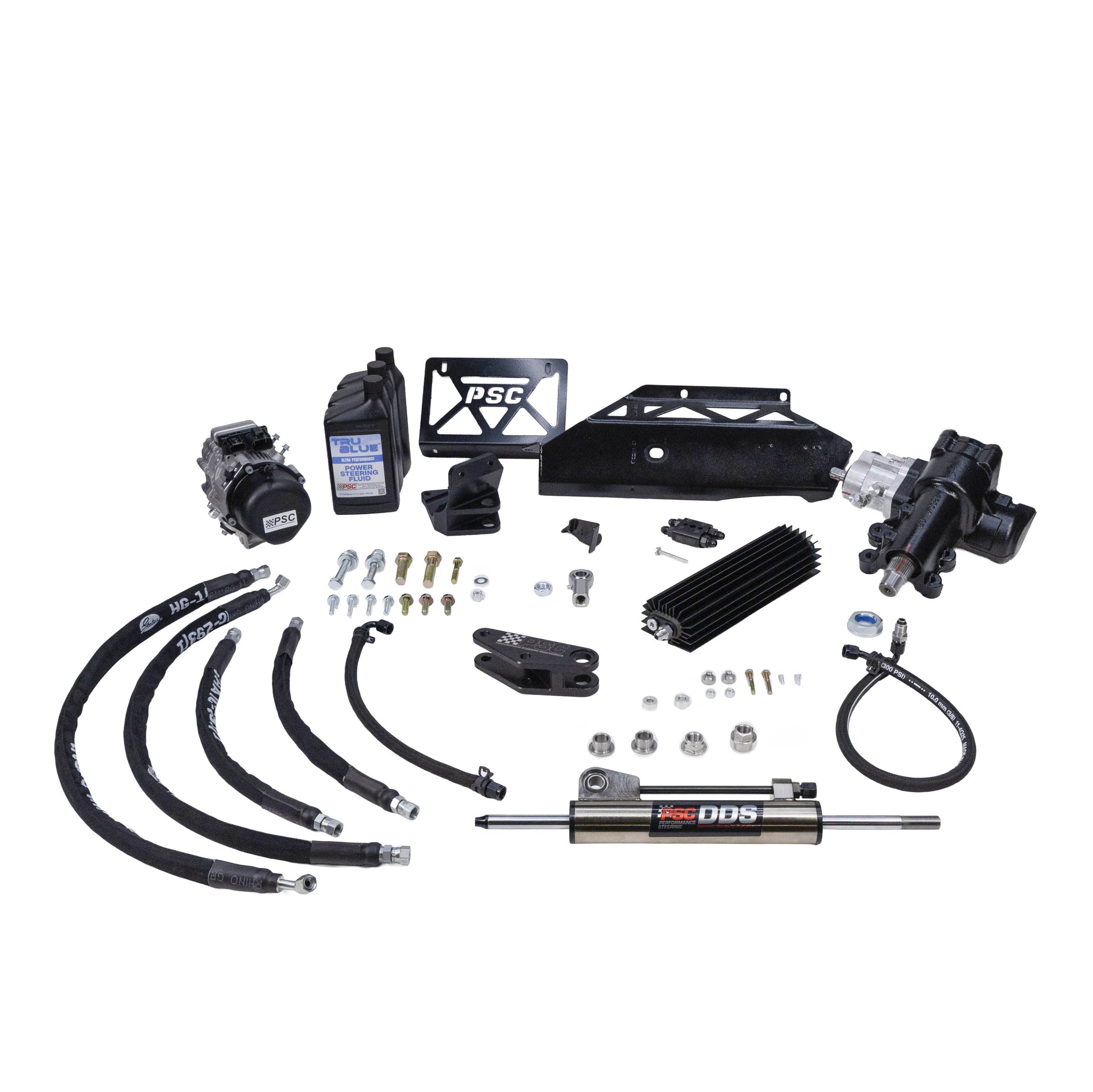 Collection of automotive parts including hoses, brackets, and sensors on a white background