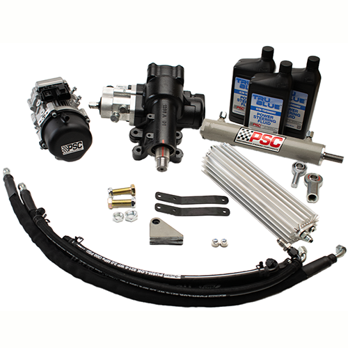 PSC steering parts for Jeep Wrangler JL kit on a white background. 