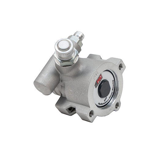 Side angle of a steering pump component with 'PSC' branding on a white background. SP1150X