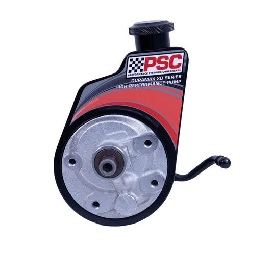 PSC Duramax XD Series High Performance GFE clutch release bearing assembly with a black and red branded cover, silver metal core, and black adjustment knob and cable on a white background.