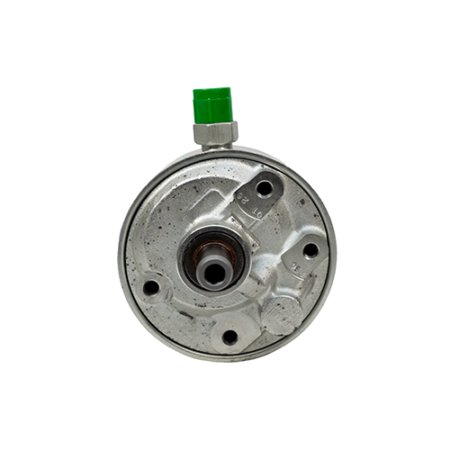 Front view of a SP1405x round steering pump on a white background. 