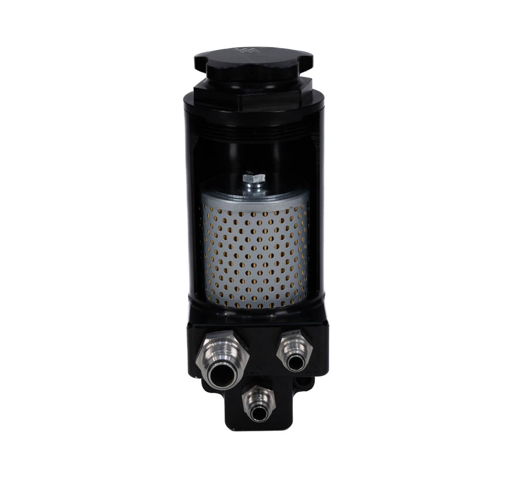 Pro Touring Billet Remote Power Steering Reservoir – Black Anodized