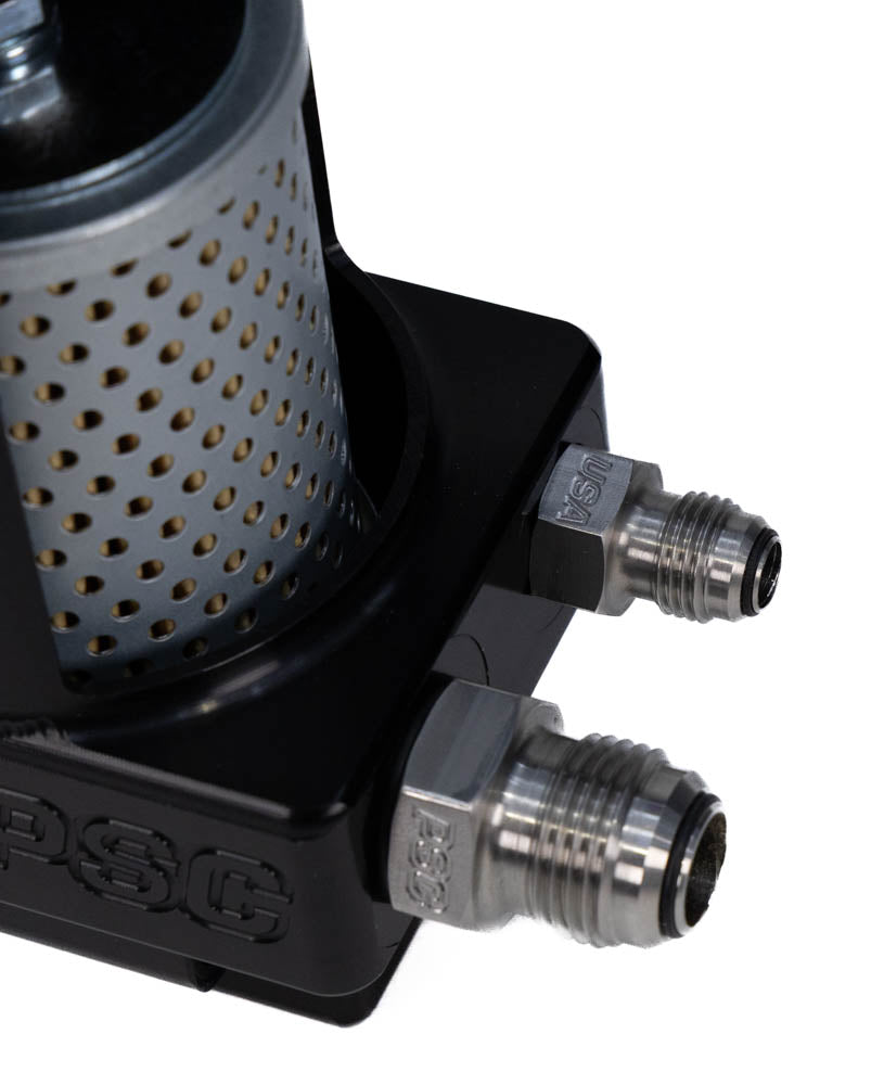 Pro Touring Billet Remote Power Steering Reservoir – Black Anodized
