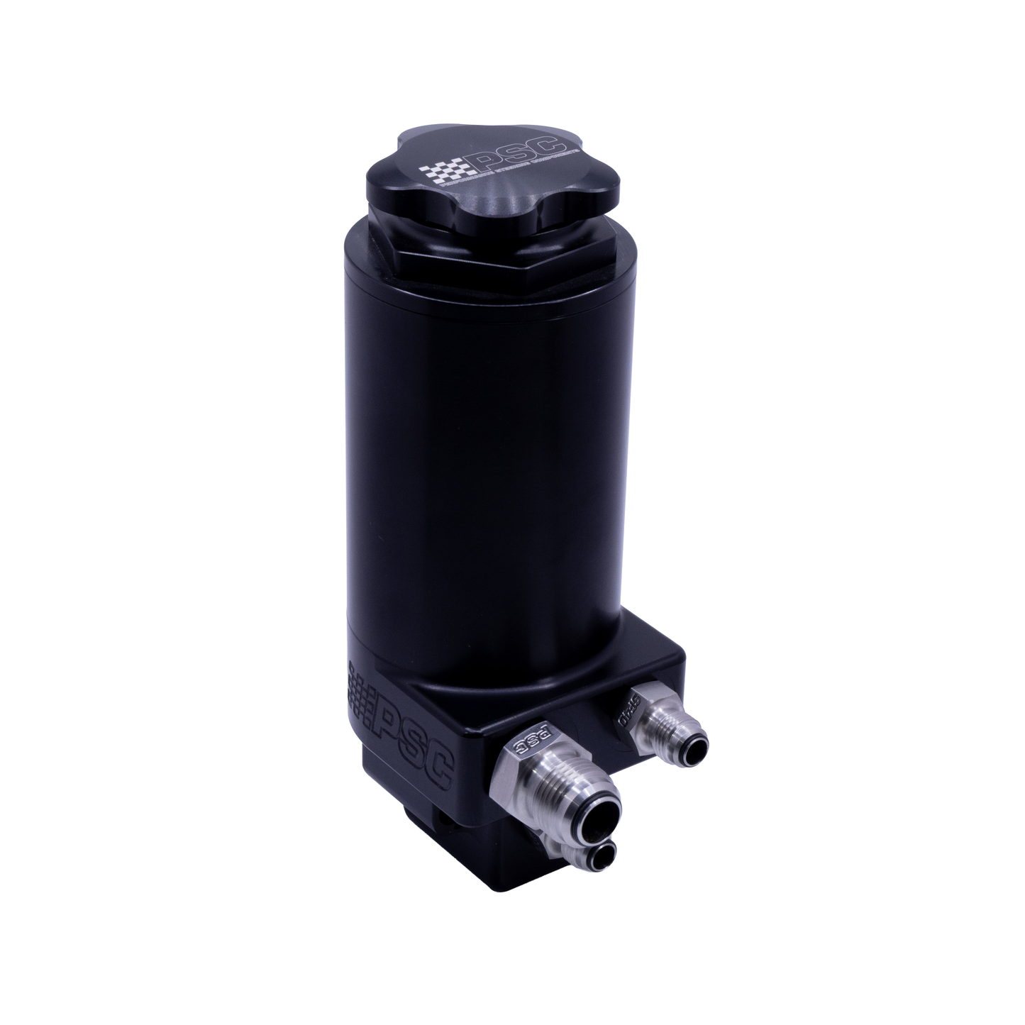 Pro Touring Billet Remote Power Steering Reservoir – Black Anodized