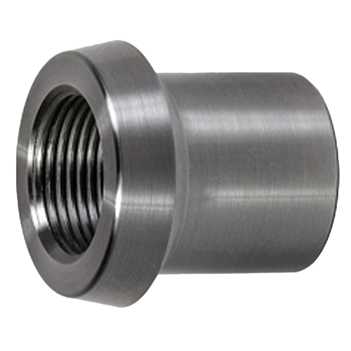 Metal threaded bushing on a white background