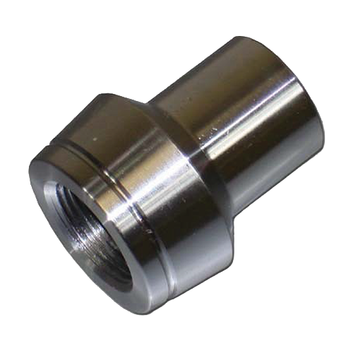Metal threaded tube adapter TA875-18L on a white background.