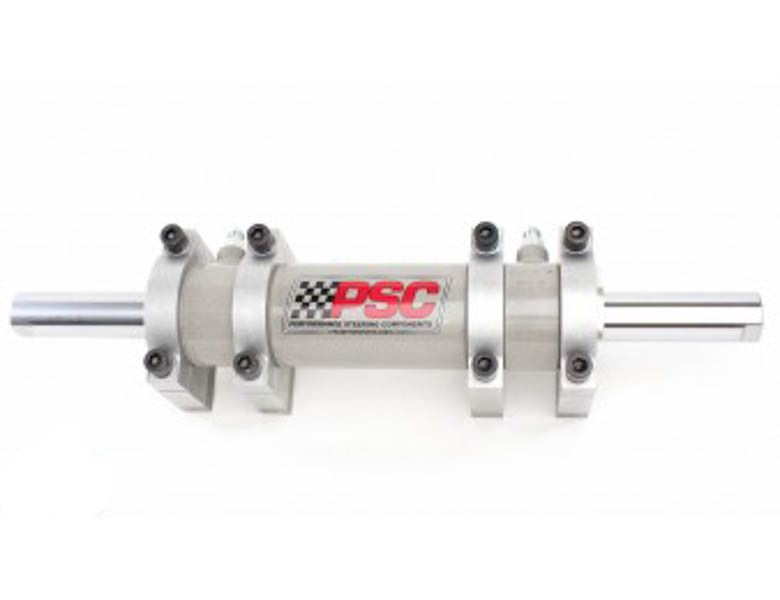 Metal steering component with PSC logo on a white background