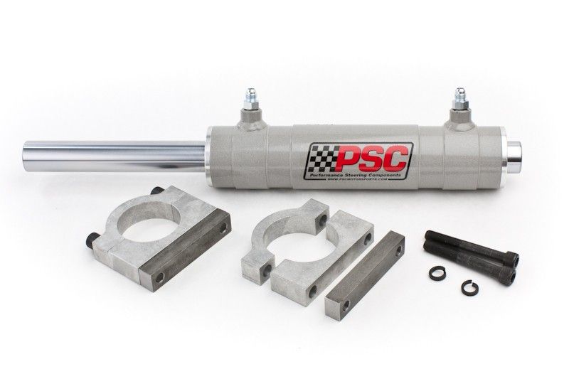 Metal steering components with PSC logo on a white background