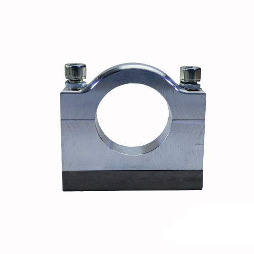 Metallic clamp component with PSC logo on a white background