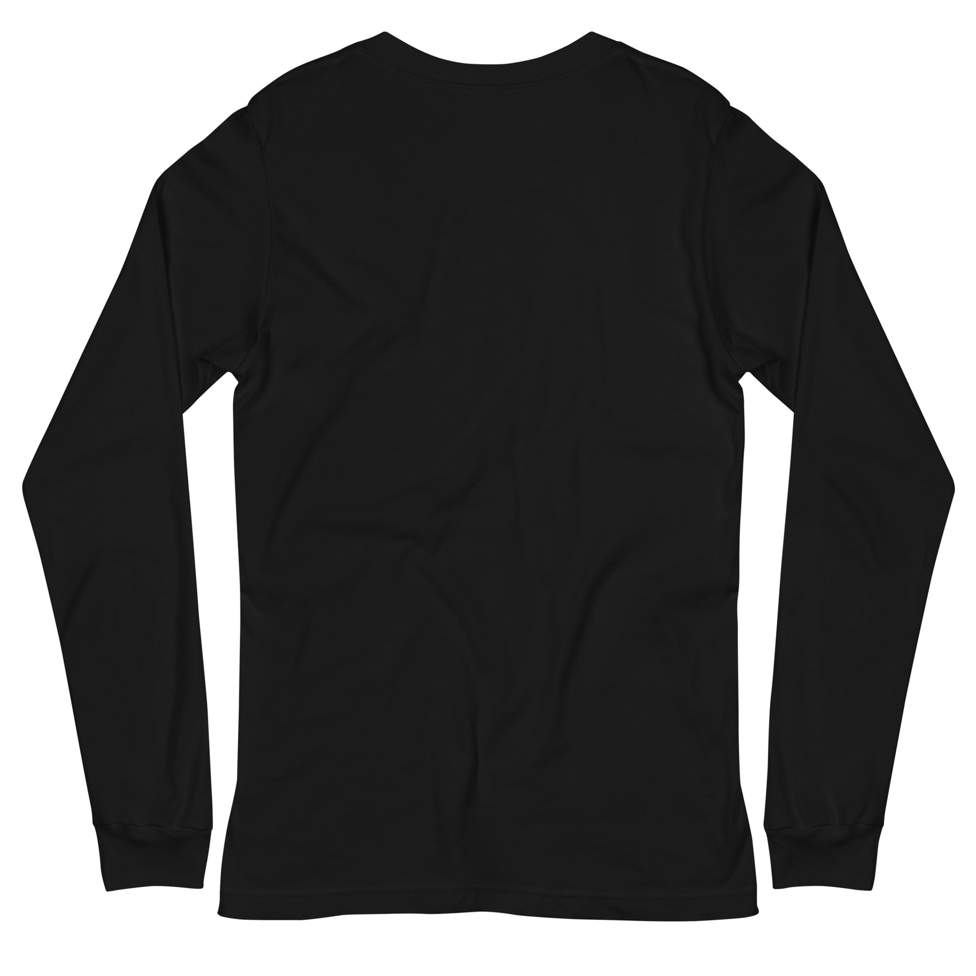 Back view of a black long-sleeve T-shirt with a PSC logo and the phrase ‘Steering All the Way PSC 2025’ printed across the chest in red and gold lettering. The image background behind the product is white. 