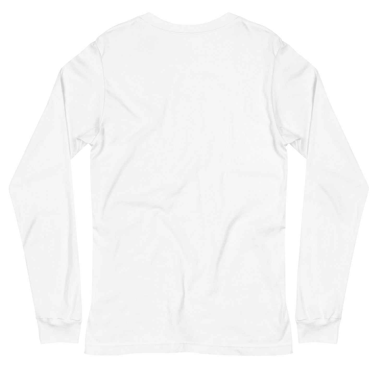Back view of a white long-sleeve T-shirt with a PSC logo and the phrase ‘Steering All the Way PSC 2025’ printed across the chest in red and gold lettering. The image background behind the product is white. 