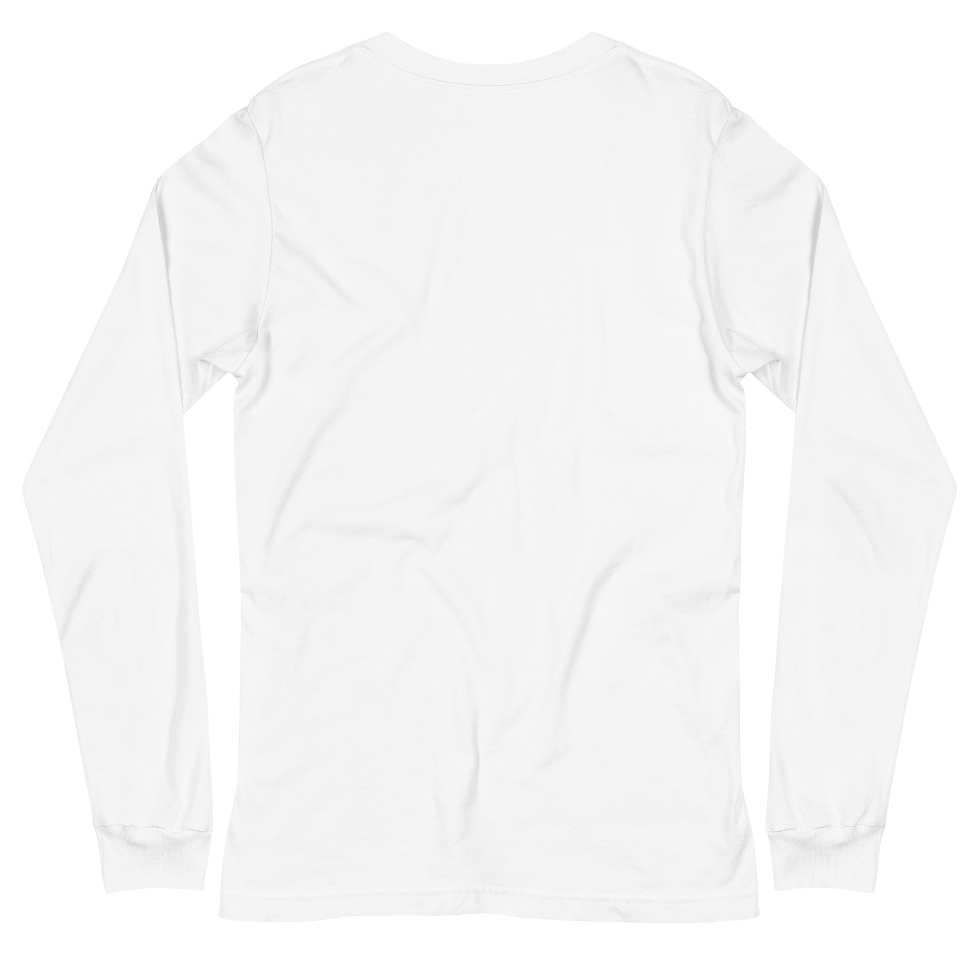 Back view of a white long-sleeve T-shirt with a PSC logo and the phrase ‘Steering All the Way PSC 2025’ printed across the chest in red and gold lettering. The image background behind the product is white. 